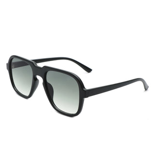 Retro Aviator Sunglasses - Black/Green Gradient