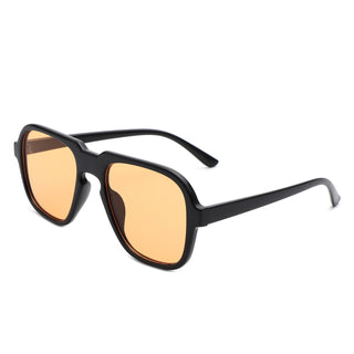 Retro Aviator Sunglasses - Black/Orange