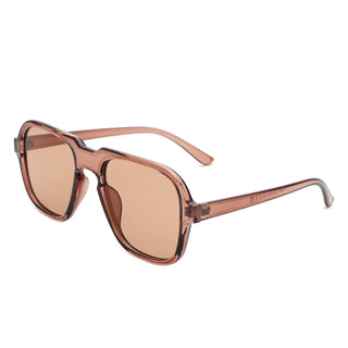 Retro Aviator Sunglasses - Rose Brown