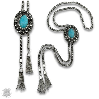 Western Silver Bolo Necklace